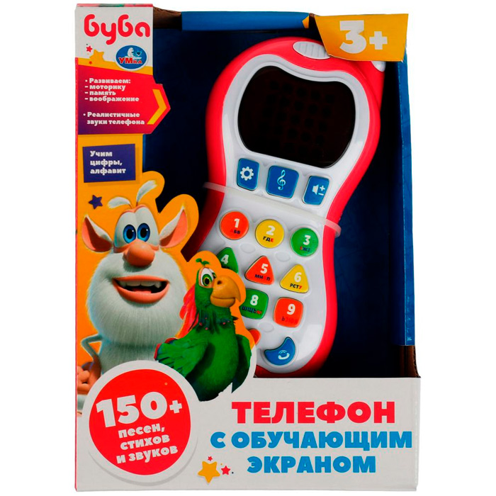 Телефон с обучающим экраном БУБА 150 песен,стихов,звуков.азбука HT1066-R2 /120/.