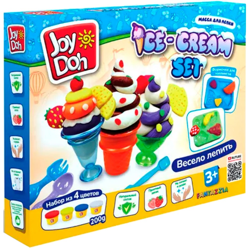 Набор ДТ Масса для лепки Joy Doh набор ICE-CREAM STATION - МОРОЖЕНИЦА, фабрика мороженого, 13 аксесс