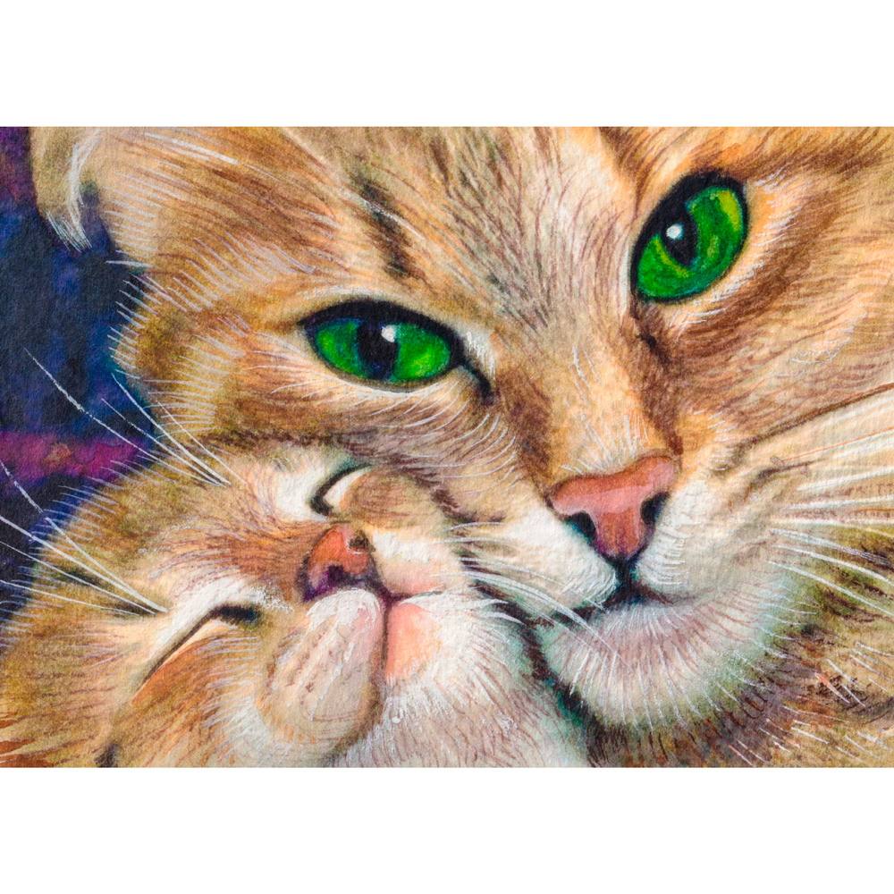 Набор для творчества Алмазная мозаика 30х40 см Любовь мамы-кошки НД-8576