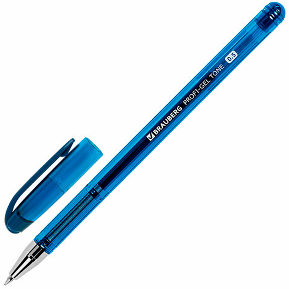 Ручка гелевая синяя Profi-Gel TONE линия 0,4мм, BRAUBERG 144128