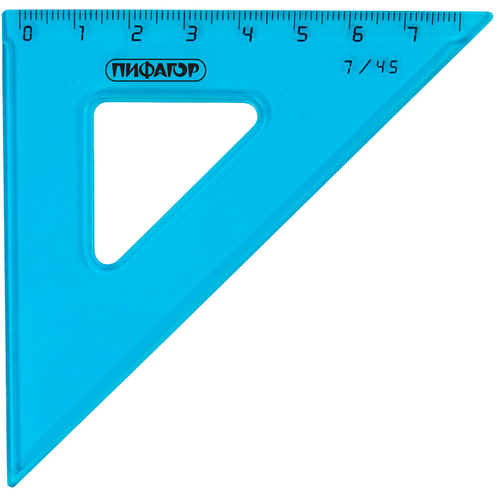 Набор чертежный 4пр. /линейка,трансп, 2 треуг/ Пифагор 210625.
