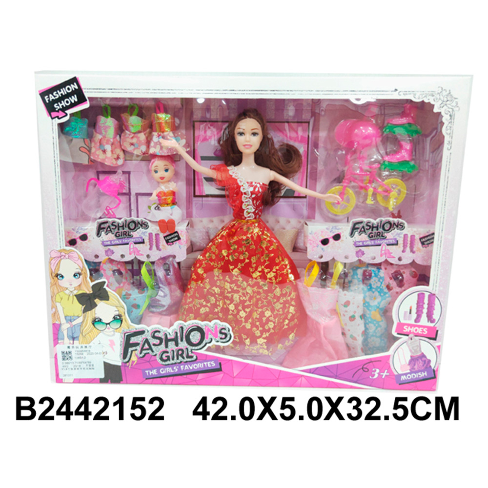 Кукла 1065A-2 с набором платьев в кор.