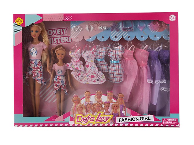 Кукла 8447 С сестренкой и платьями в коробке Defa Lucy