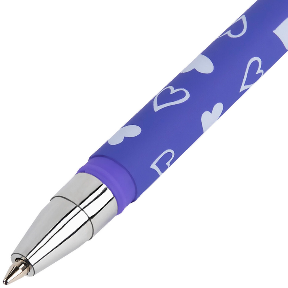 Ручка шариковая синяя SOFT TOUCH STICK "FRESH ZONE HEARTS" узел 0,7 мм BRAUBERG 143700