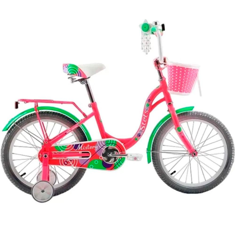 Велосипед 2-х 18" Mistery C (11.2" Розовый/Зеленый) /STELS/