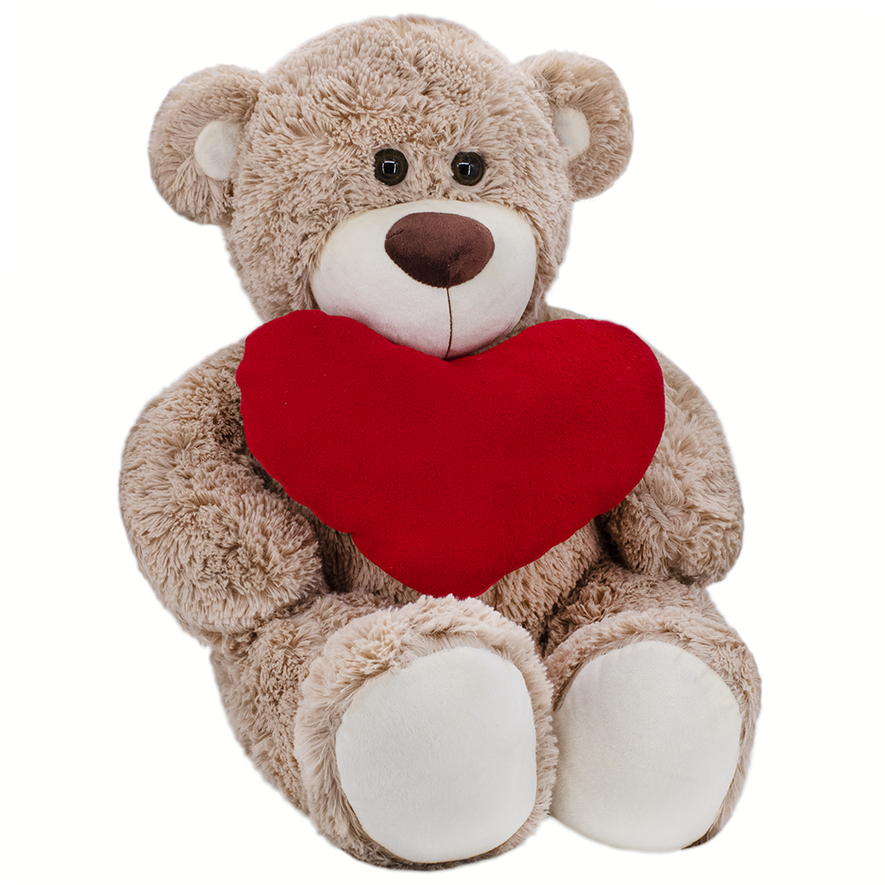Мишка Перси с большим красным флисовым сердцем, 52/80 см, 0939952S-45