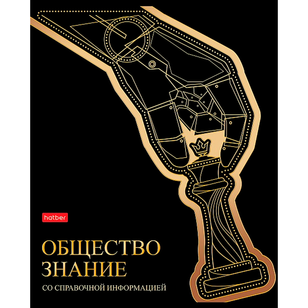 Тетрадь 46 л. клетка предметная Золотые детали ОБЩЕСТВОЗНАНИЕ 46Т5лофВd1_30568 Hatber