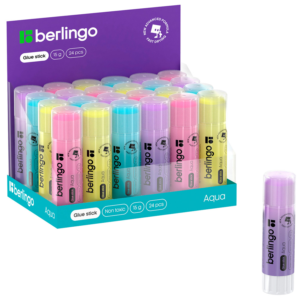 ГТДКлей-карандаш 15гр цветной FPp_15100 Berlingo Aqua