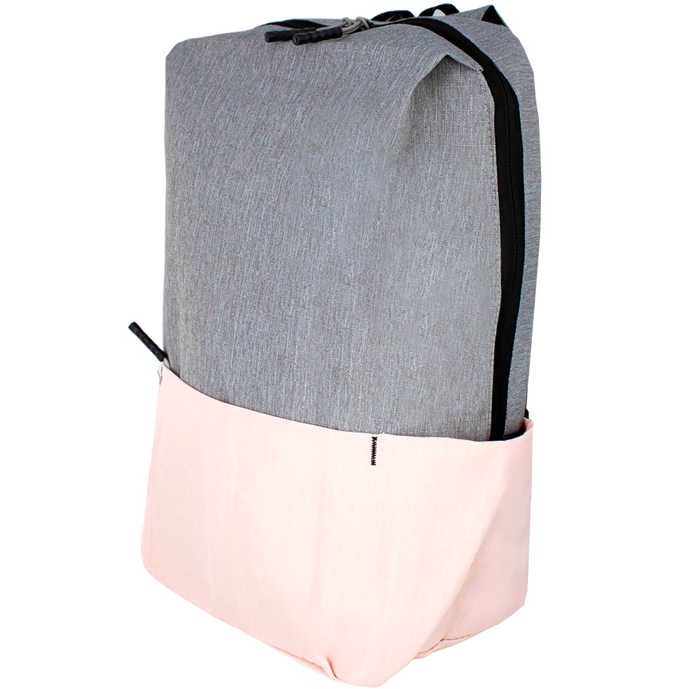 Рюкзак 35х24х12см серый-розовый 141V-480-1