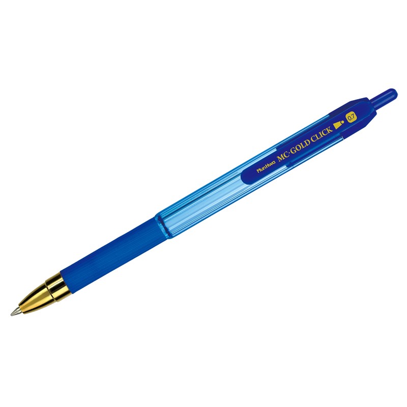 Ручка шарик автомат синяя MunHwa MC Gold Click 0,7мм GC07-02