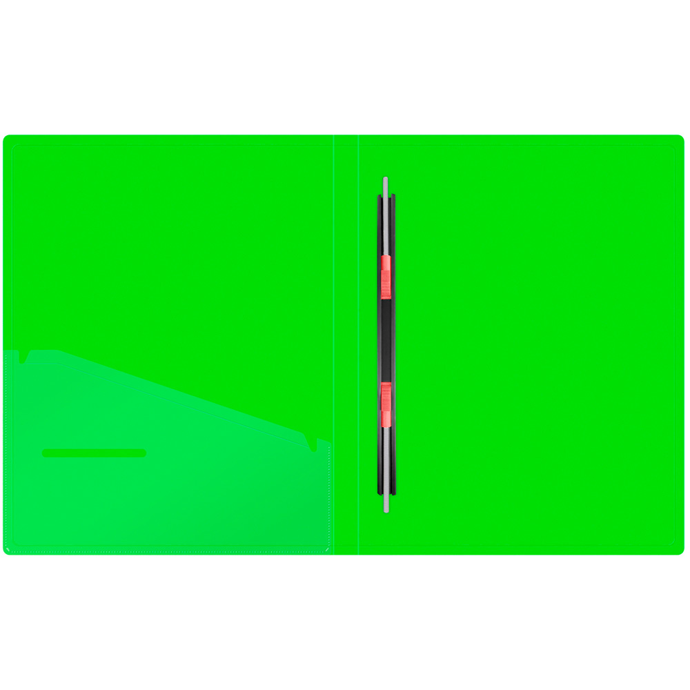 Папка с пружинным скоросшивателем Berlingo Neon 17мм,1000мкм,зеленый неон,с внутр.карманом 352542.