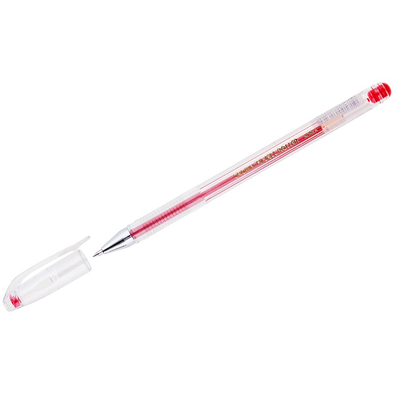 Ручка гелевая красная 0,5мм Crown "Hi-Jell HJR-500B 208926