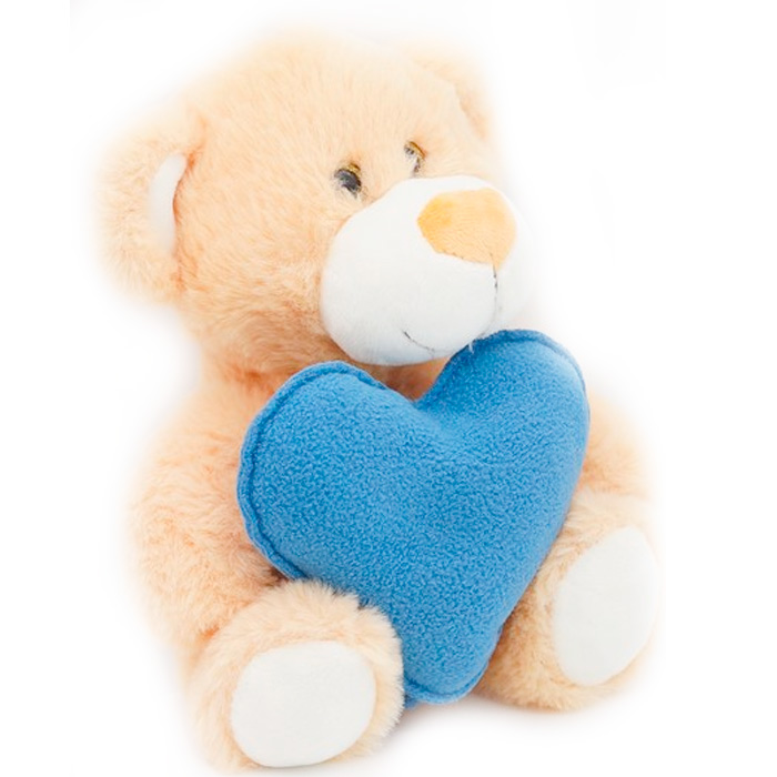 Медвежонок 20/25 см с голубым флисовым сердцем 0913120-60