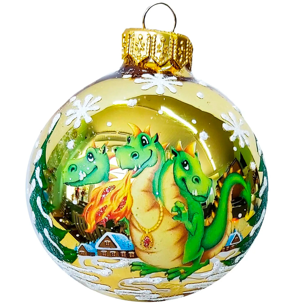 Дракон в шаре. Новогодний шарик с драконом. Дракон с шаром. Елка, зеленый, шары, украшения, новый год, праздник. Кентарус ку 80.